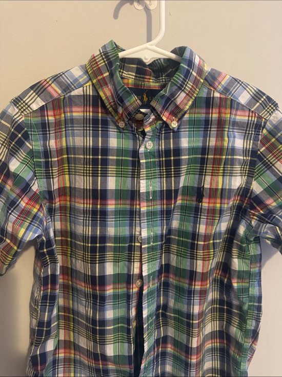 Polo Ralph Lauren Other - Polo by Ralph Lauren Green Blue Plaid Button-Down Shirt boys 8